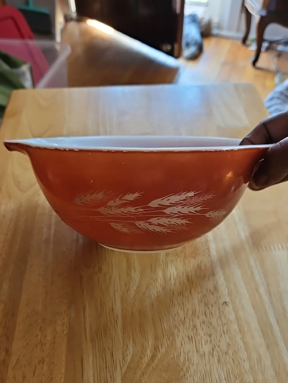 Pryex Harvest Wheat 1.5 Quart Mixing Bowl In Burnt Orange #442